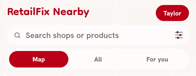 The header showing the shopper's first name