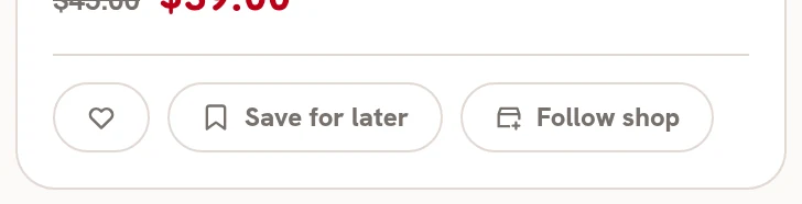 The like, save and follow buttons