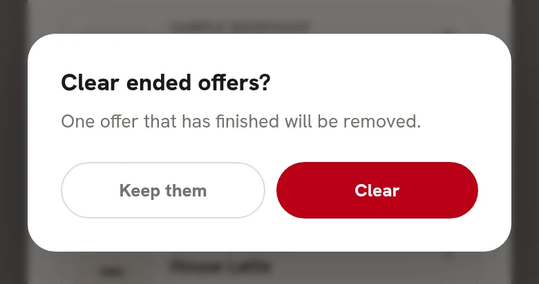 The Clear ended offers? question